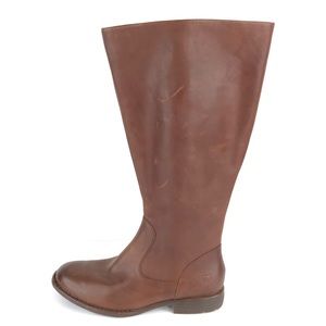 NEW Born NORTH Tall Leather Riding Boots WIDE CALF Womens 8 Brown Leather